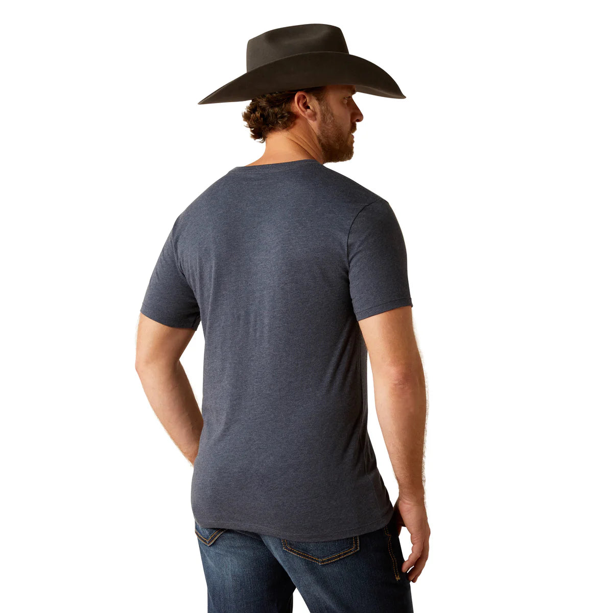 Ariat Mns Made To Last Bronco SS Tee Navy Heather - Christmas Sale