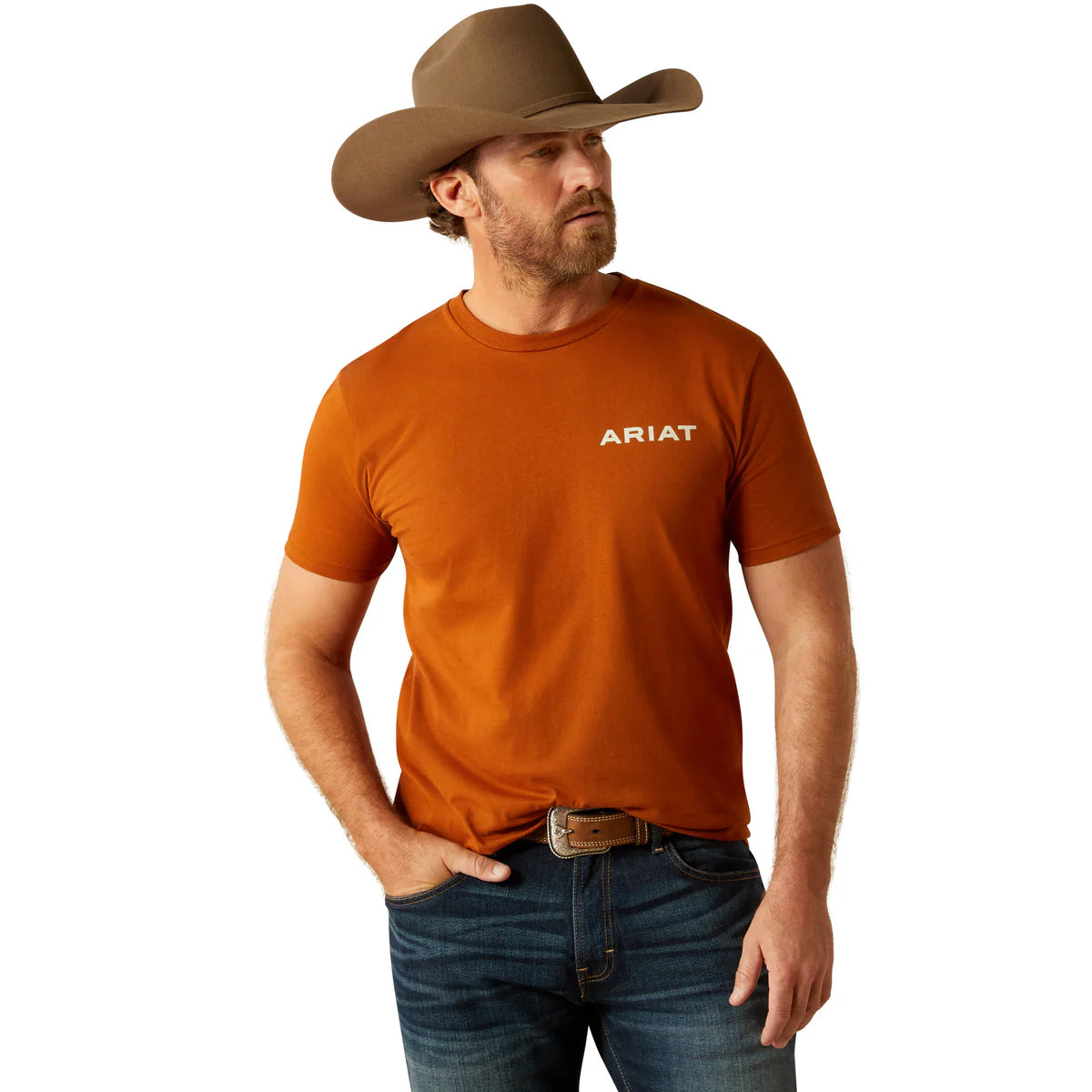 Ariat Mns Buffalo West SS Tee Burnt Umber
