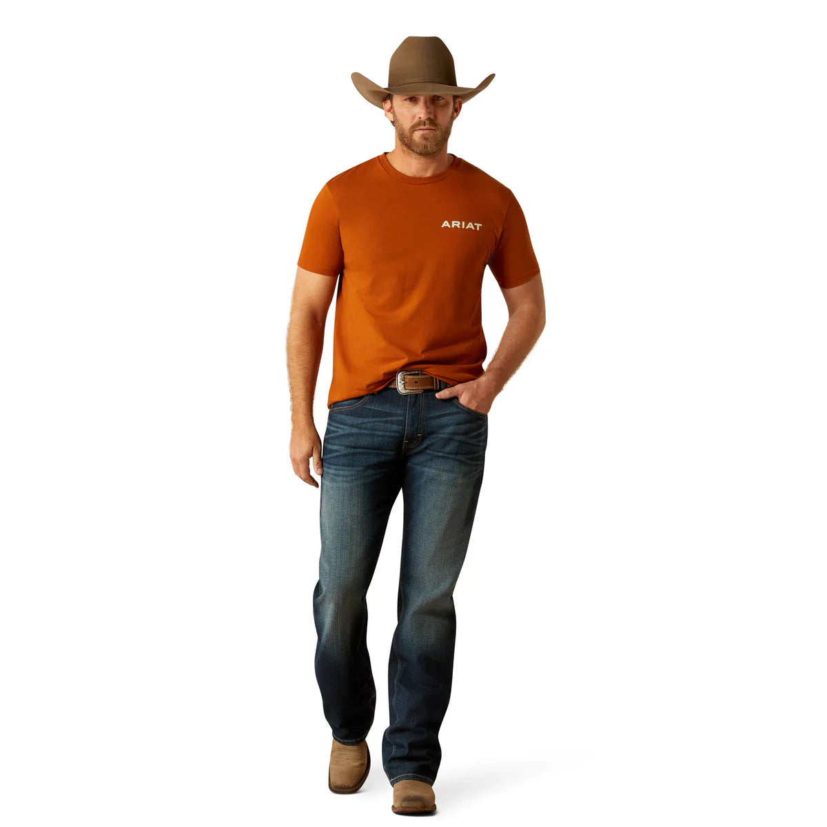 Ariat Mns Buffalo West SS Tee Burnt Umber