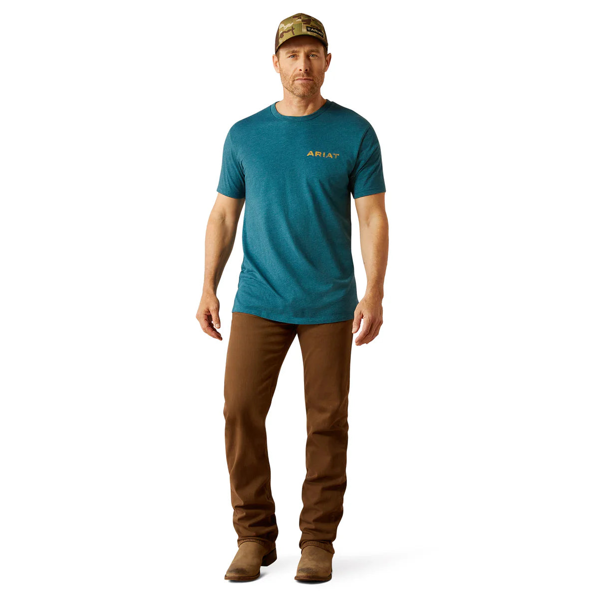 Ariat Mns Played Out SS Tee Deep Sea Heather