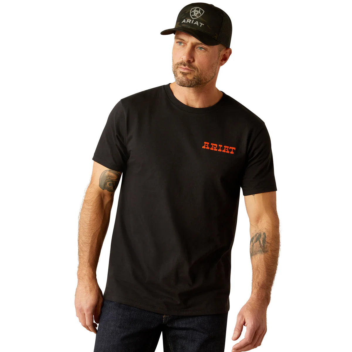 Ariat Mns Denim Badge SS Tee Black