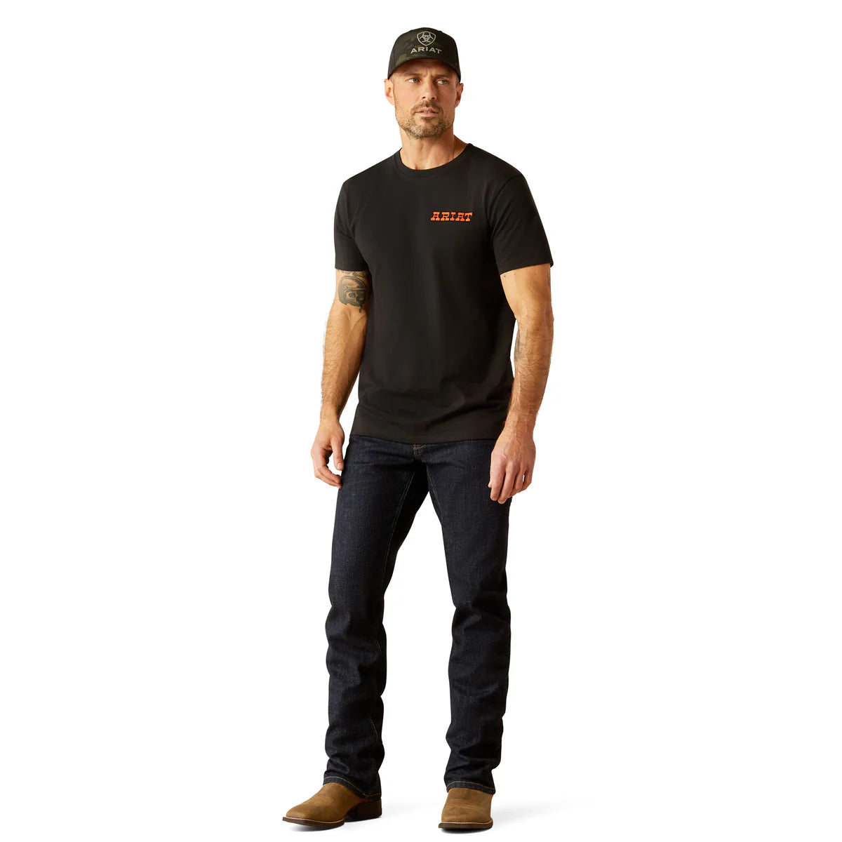 Ariat Mns Denim Badge SS Tee Black