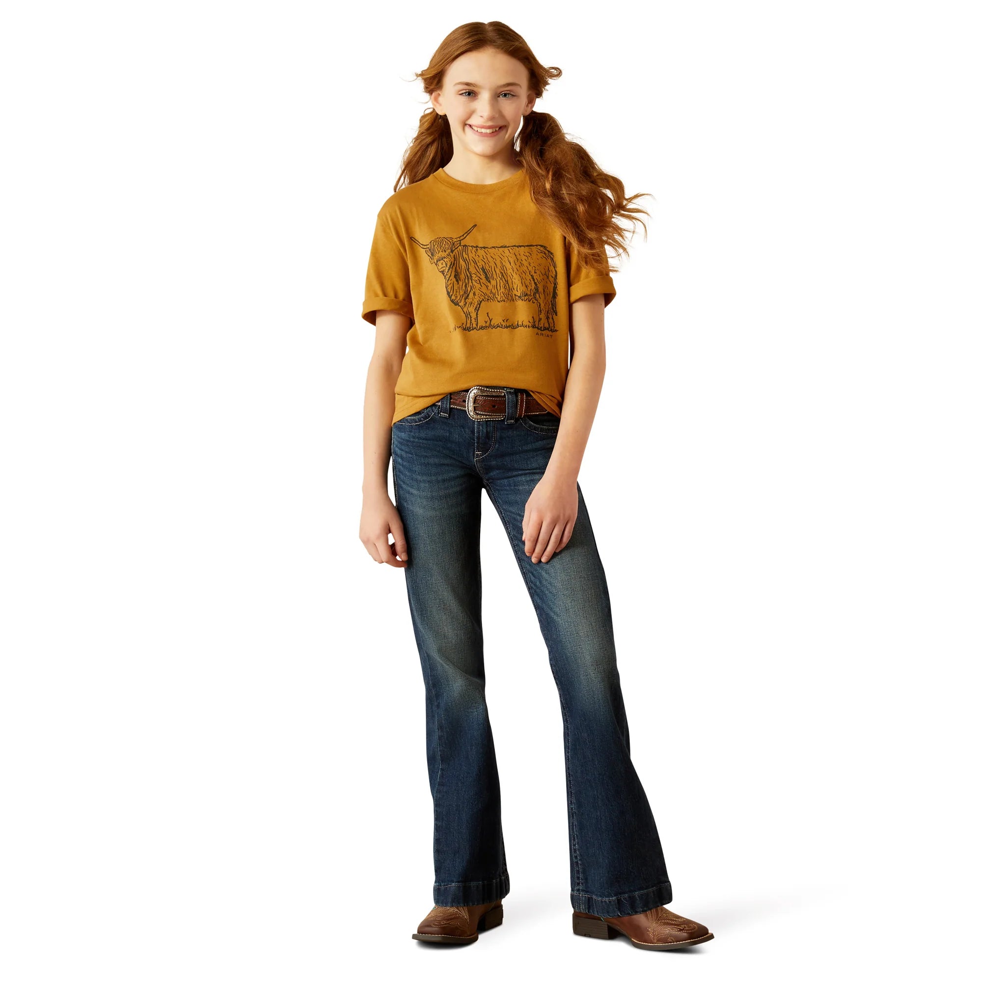 Ariat Gls Highlander SS Tee Harvest Gold - Black Friday Sale