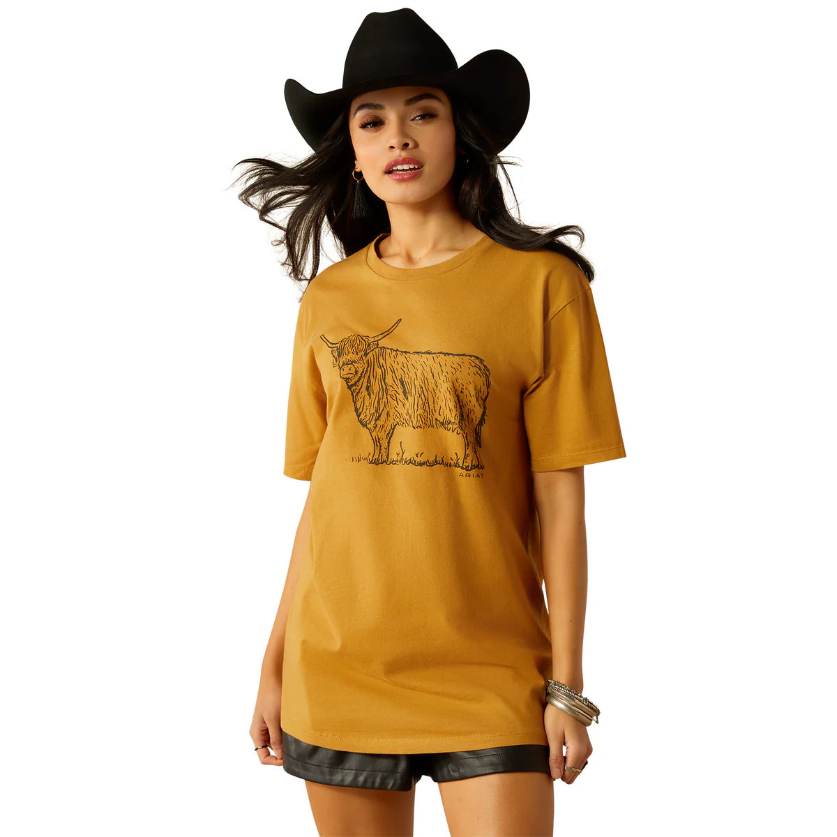 Ariat Wms Highlander SS Tee Harvest Gold - Clearance