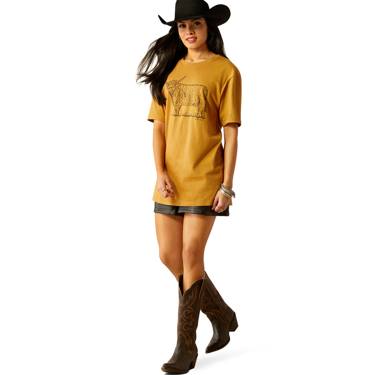 Ariat Wms Highlander SS Tee Harvest Gold - Black Friday Sale