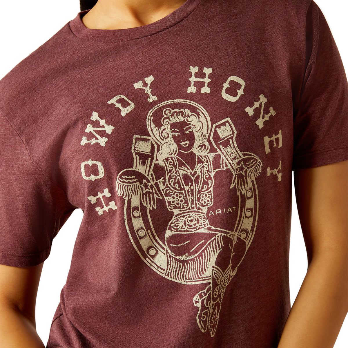 Ariat Wms Rodeo Sweetie SS Tee Maroon Heather - Black Friday Sale