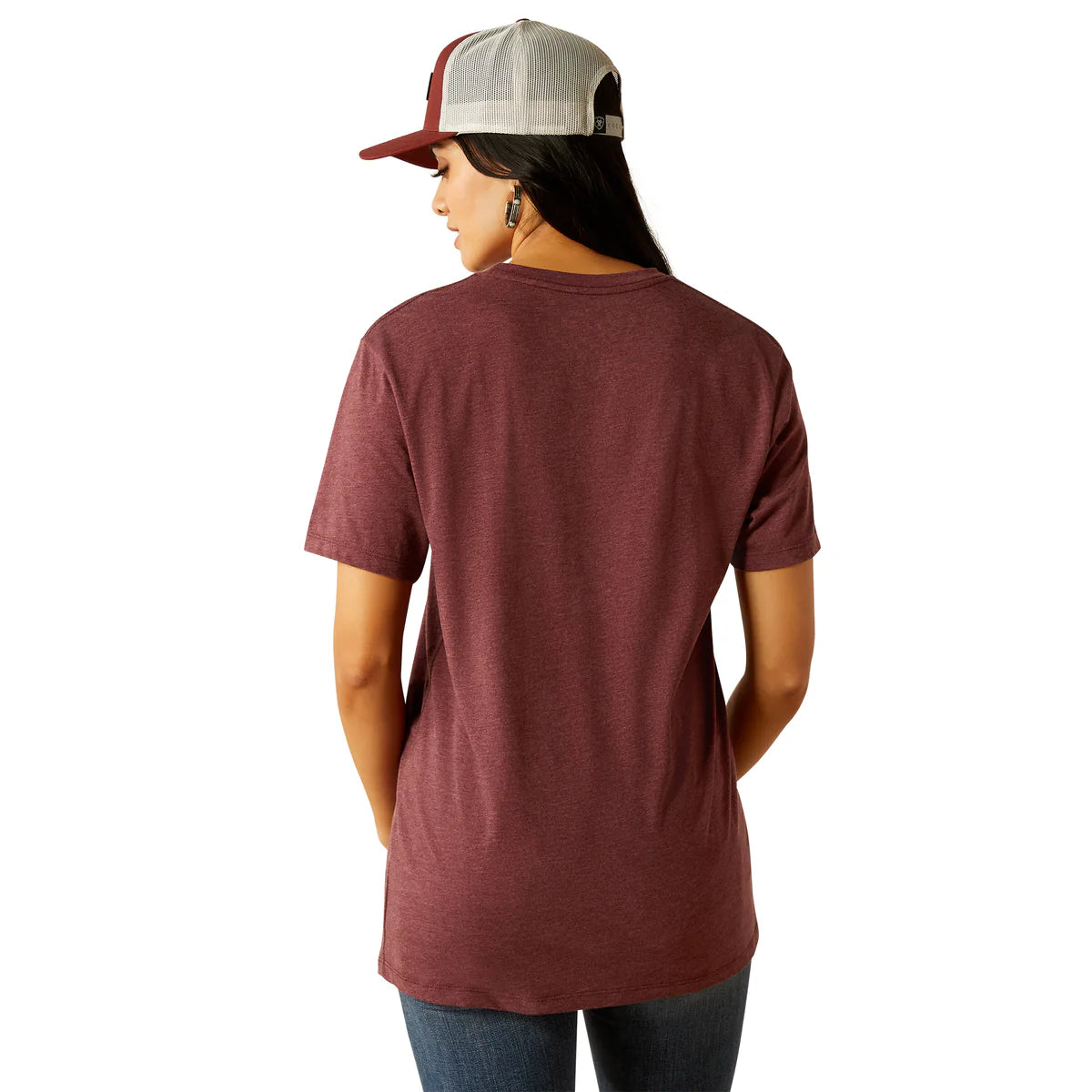 Ariat Wms Rodeo Sweetie SS Tee Maroon Heather - Clearance
