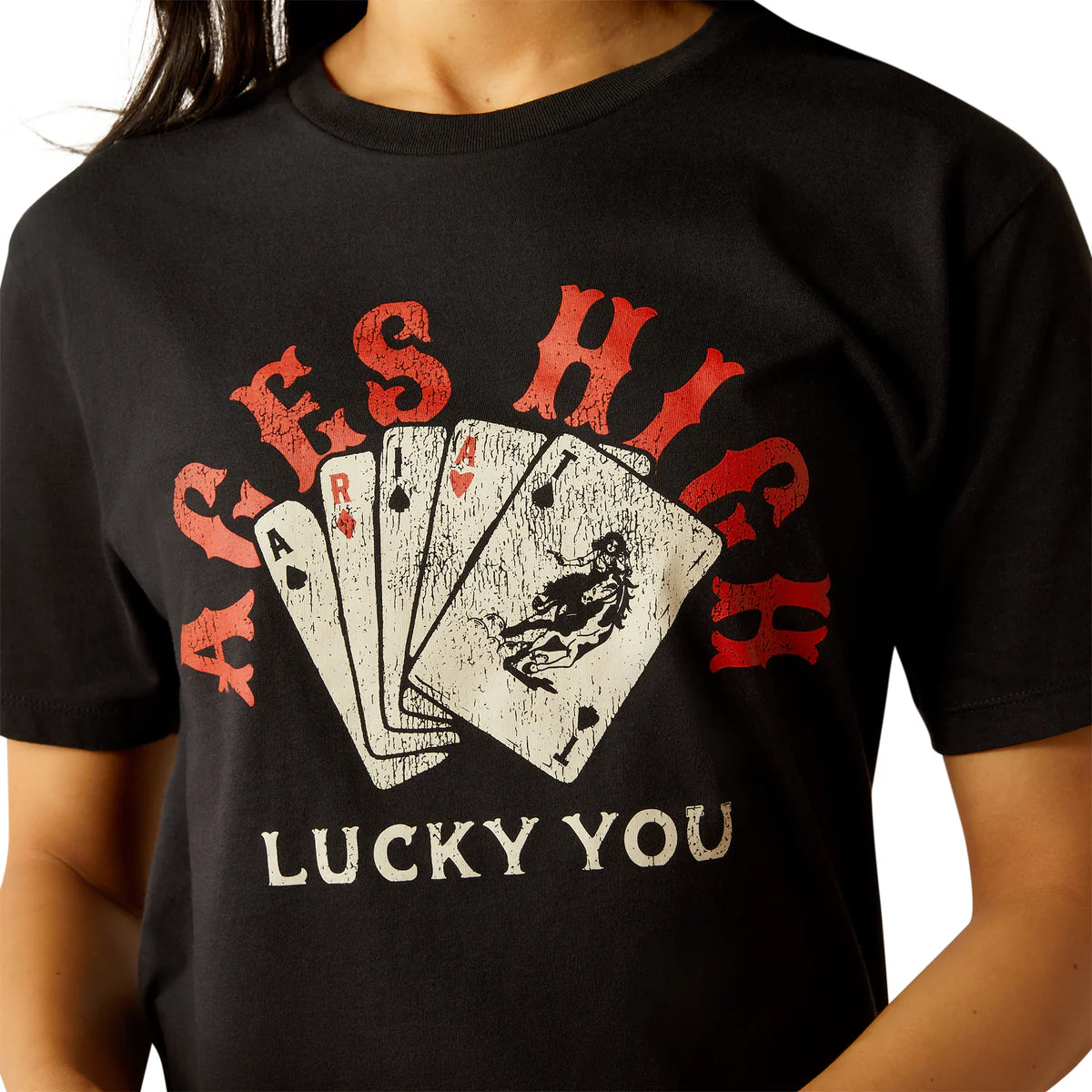 Ariat Wms Ace of Spades SS Tee Black - Black Friday Sale