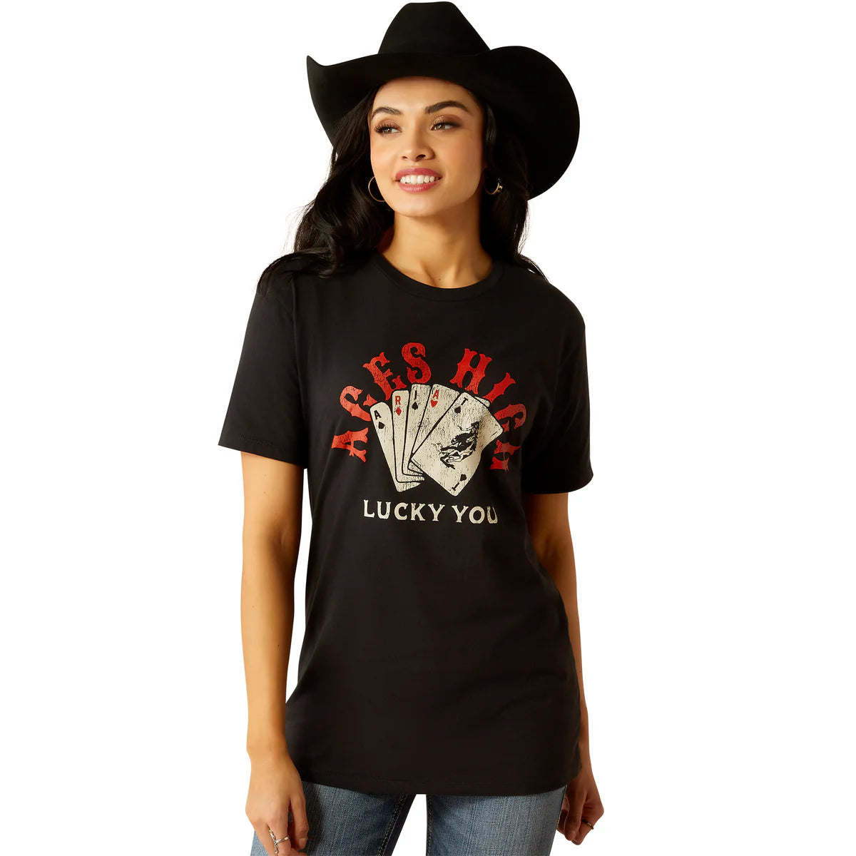 Ariat Wms Ace of Spades SS Tee Black - Clearance