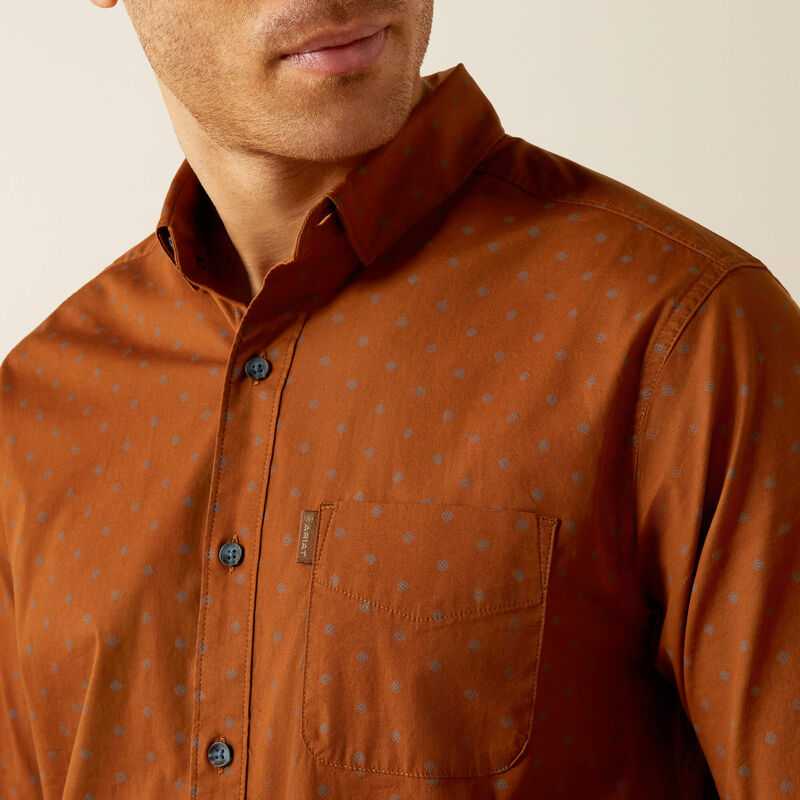 Ariat Mns Michey Modern Fit LS Shirt Brown - Black Friday Sale