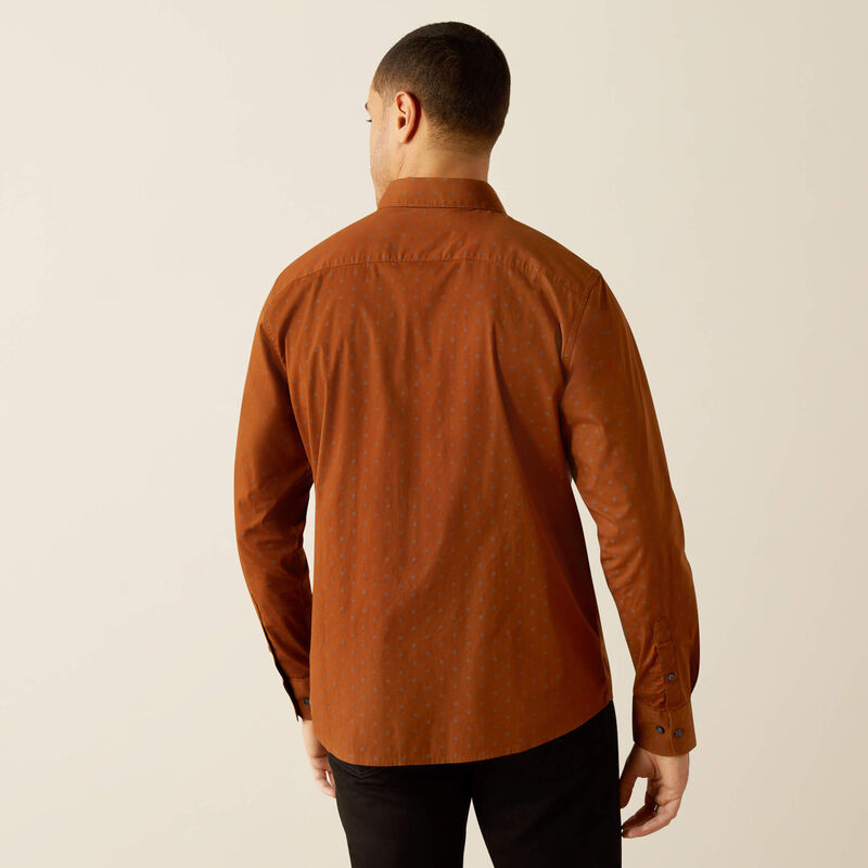Ariat Mns Michey Modern Fit LS Shirt Brown - Black Friday Sale