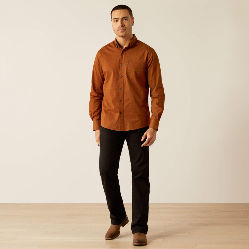 Ariat Mns Michey Modern Fit LS Shirt Brown - Black Friday Sale