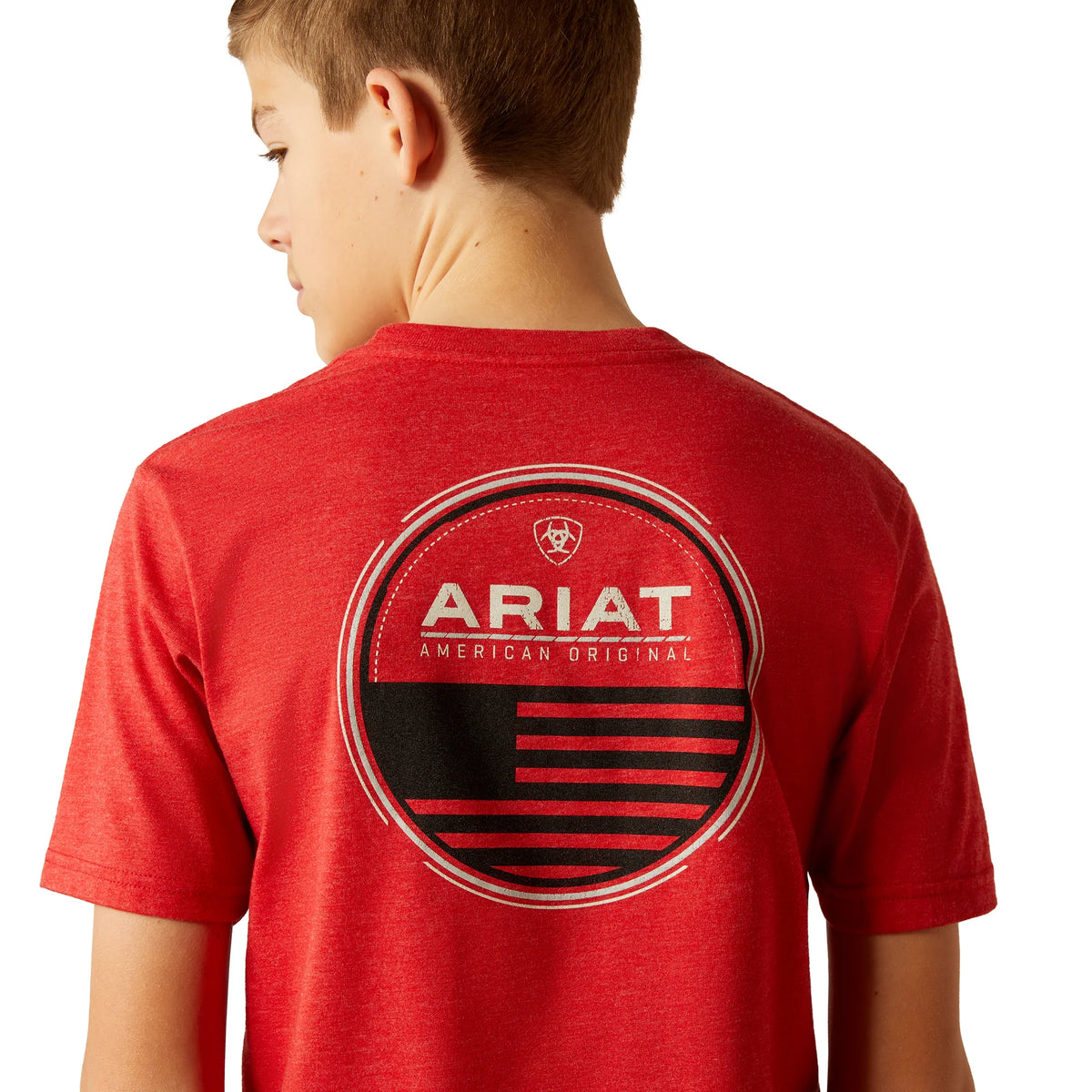 Ariat Bys Original Flag Scope SS Tee Red Heather