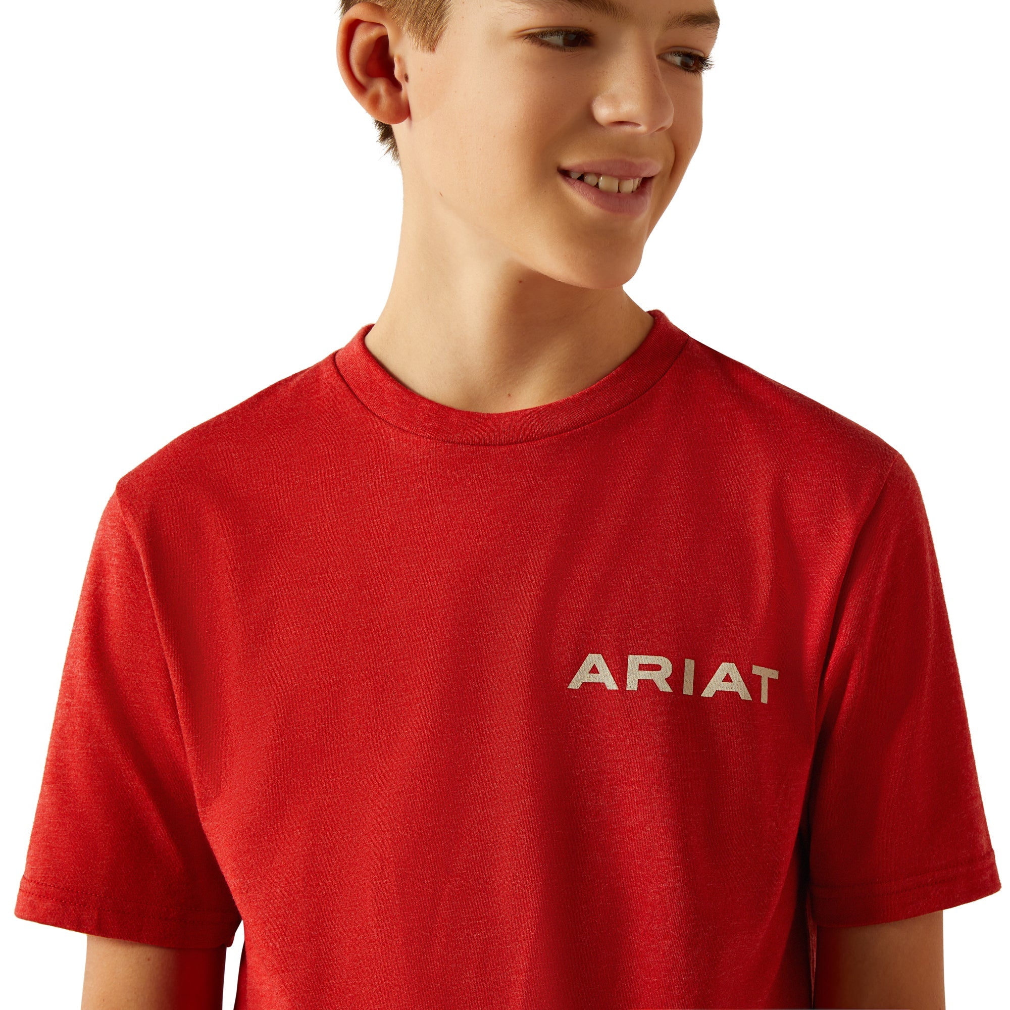 Ariat Bys Original Flag Scope SS Tee Red Heather