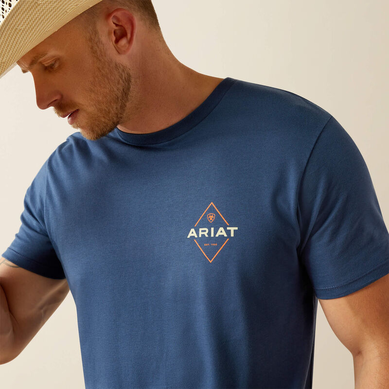 Ariat Mns Diamond Valley SS Tee Space Blue