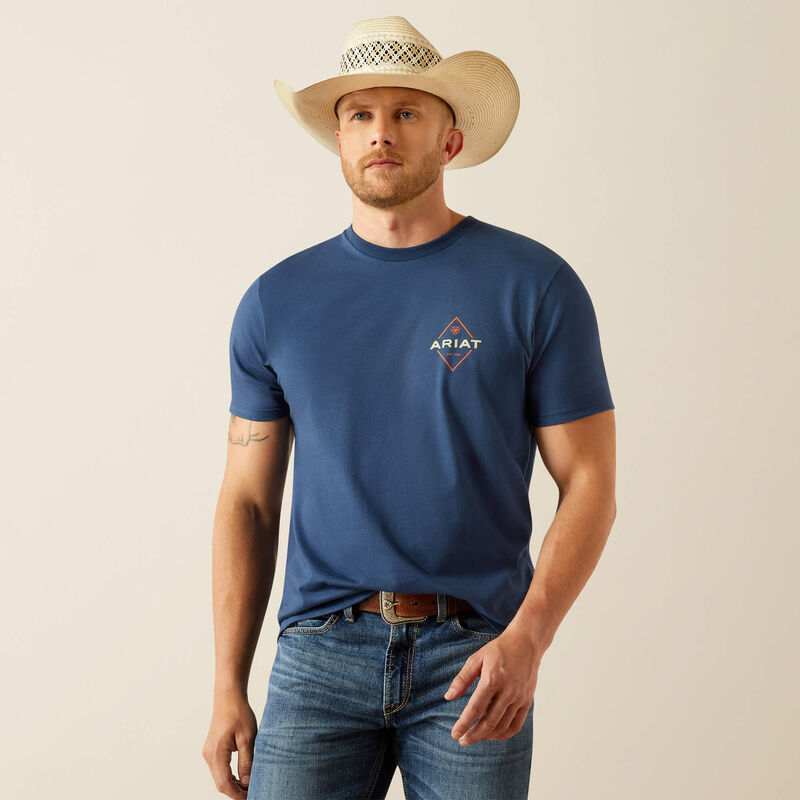 Ariat Mns Diamond Valley SS Tee Space Blue