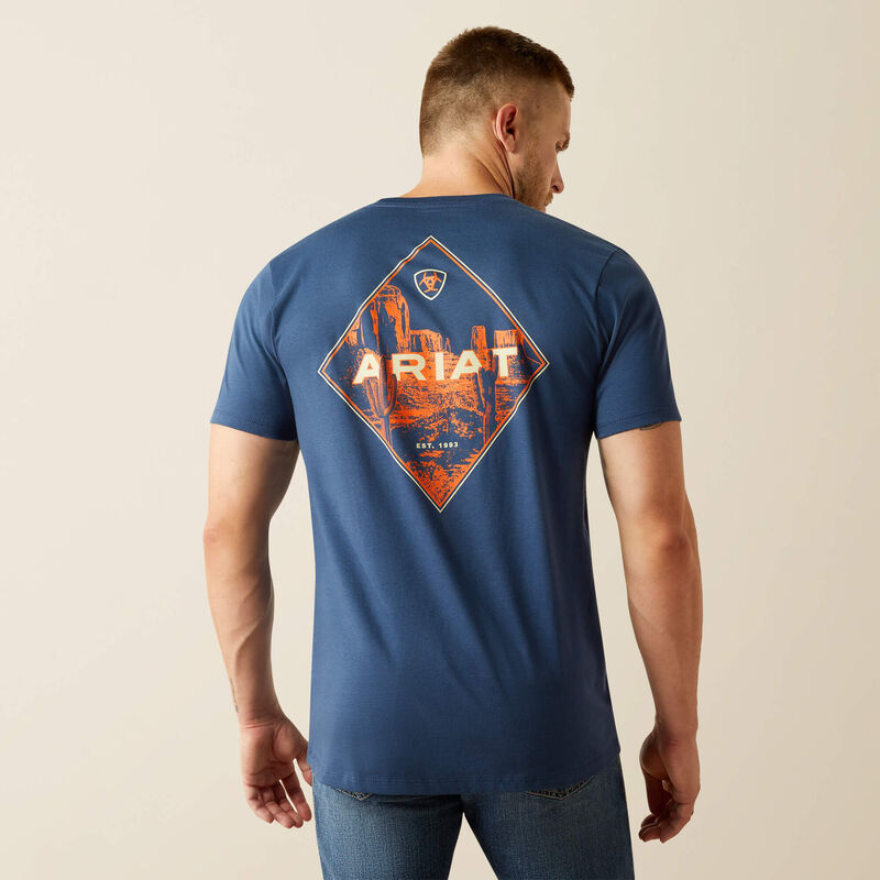 Ariat Mns Diamond Valley SS Tee Space Blue