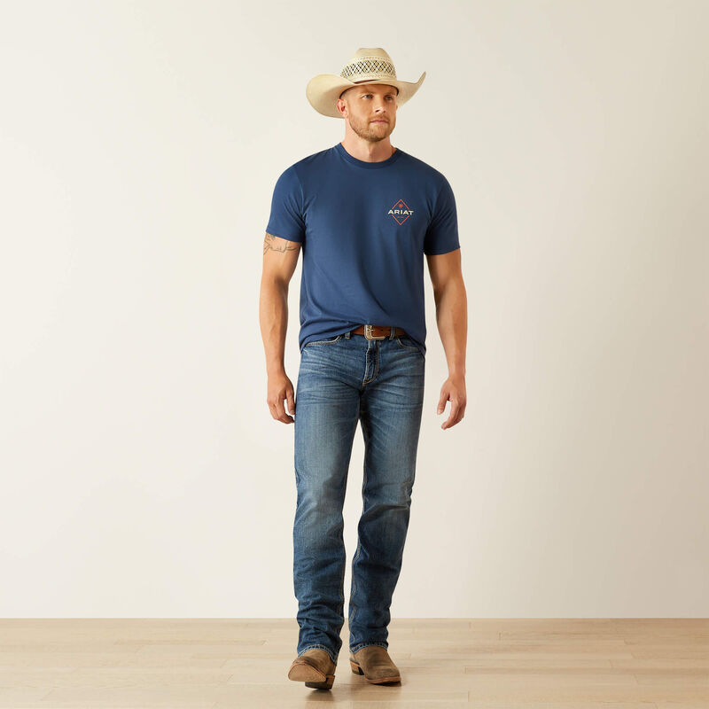 Ariat Mns Diamond Valley SS Tee Space Blue