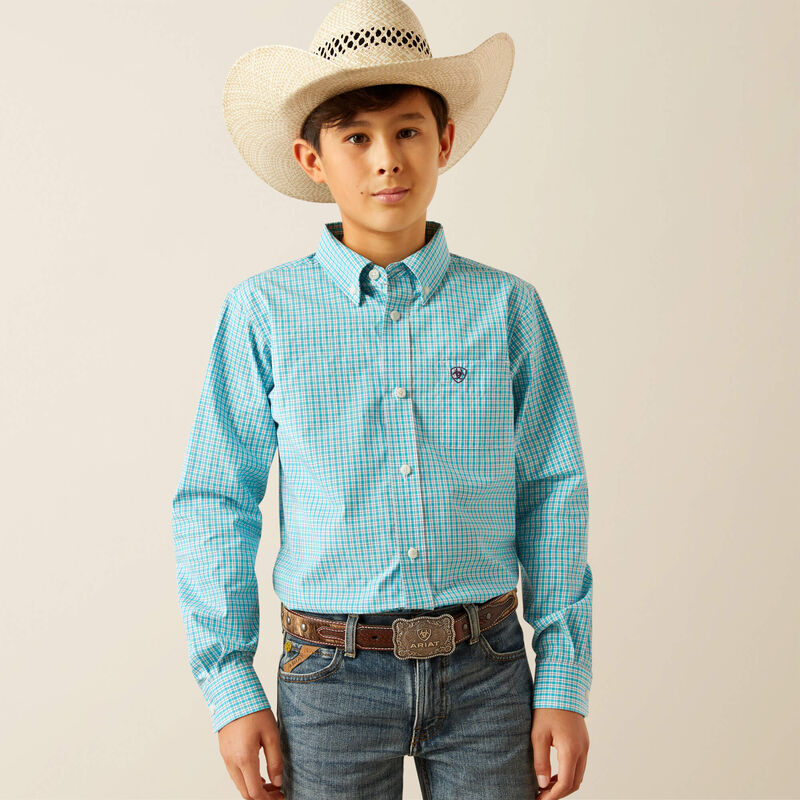 Ariat Bys Pro Series Wilmer LS Shirt Light Blue