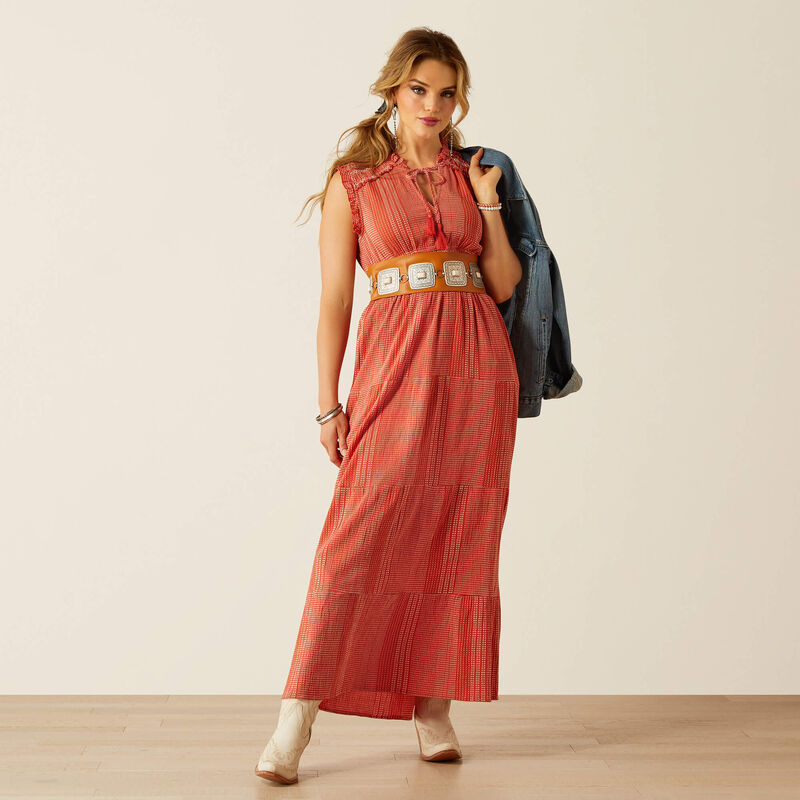 Ariat Wms Sunset State of Mind Dress Chili