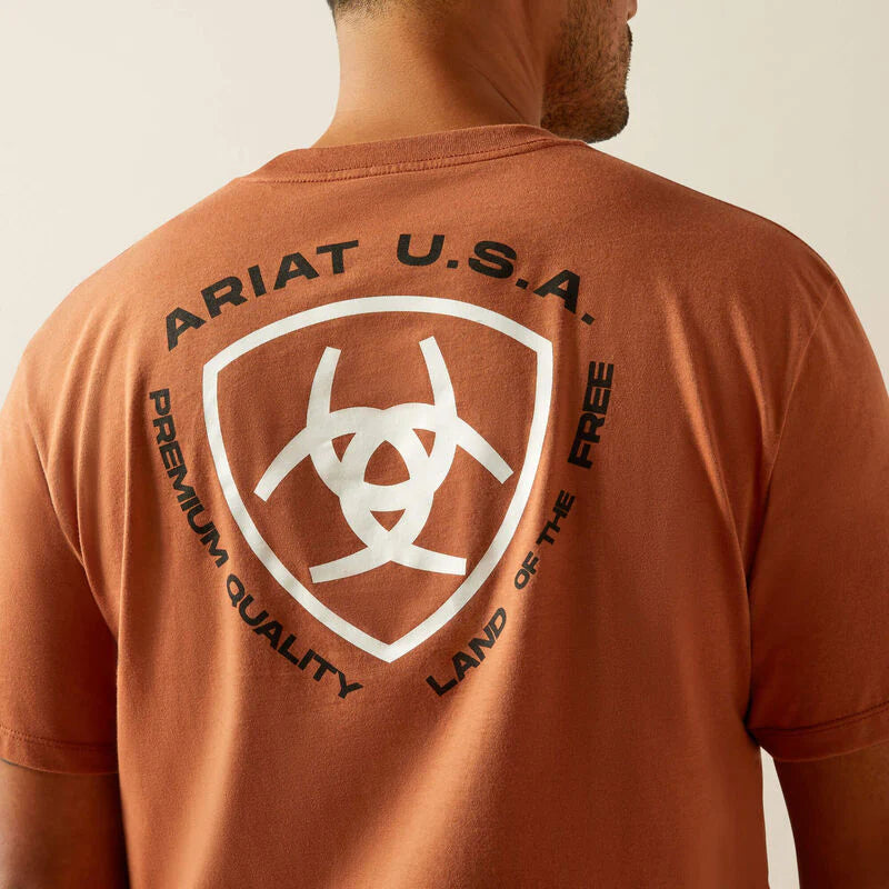 Ariat Mns Loft Simple Seal SS Tee Chutney
