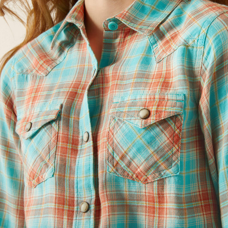 Ariat Gls Edan Snap LS Shirt Blue Plaid