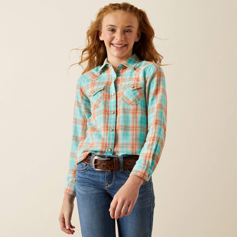 Ariat Gls Edan Snap LS Shirt Blue Plaid