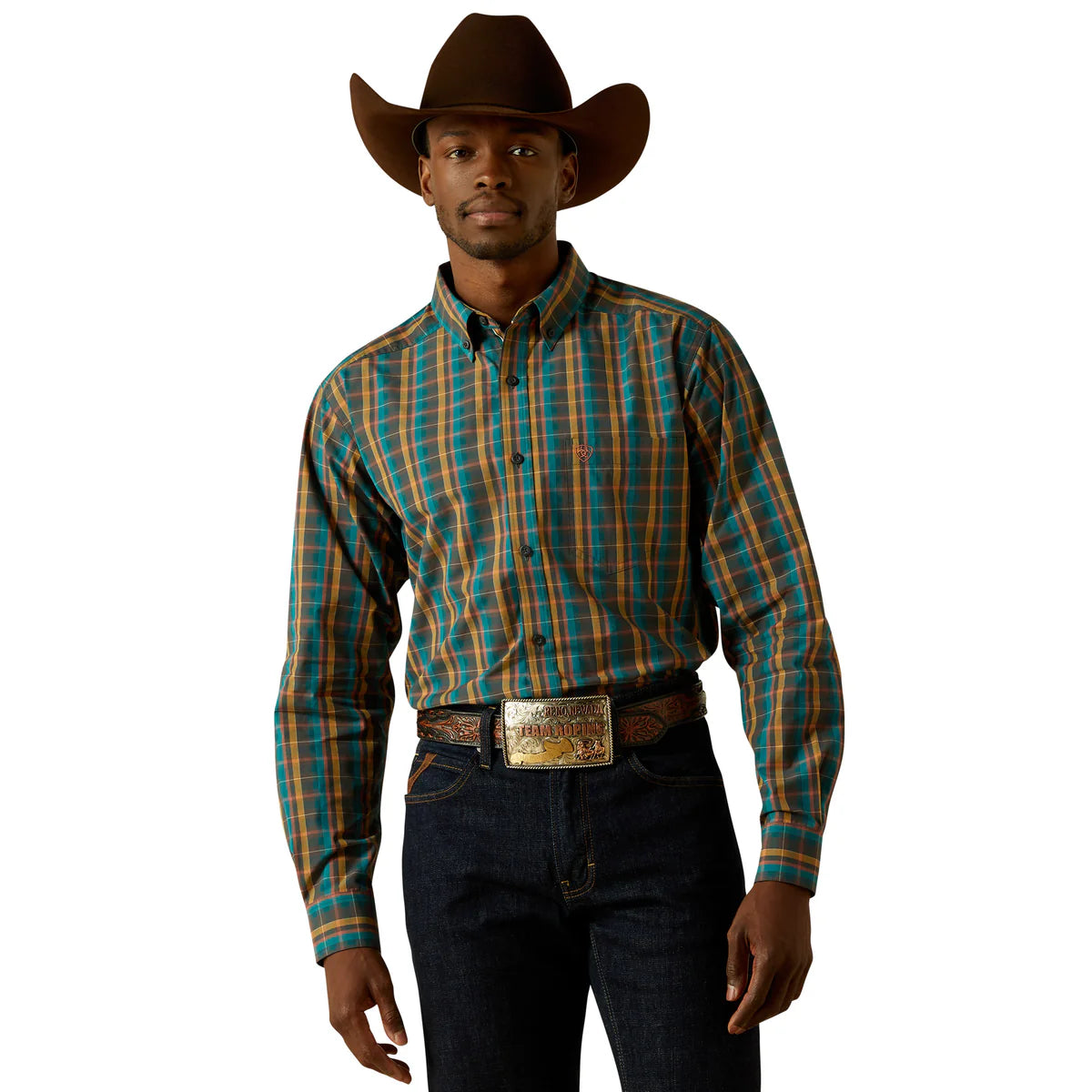 Ariat Mns Series Bowie Fitted LS Shirt Dark Teal