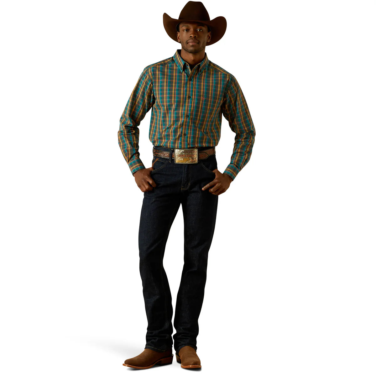 Ariat Mns Series Bowie Fitted LS Shirt Dark Teal