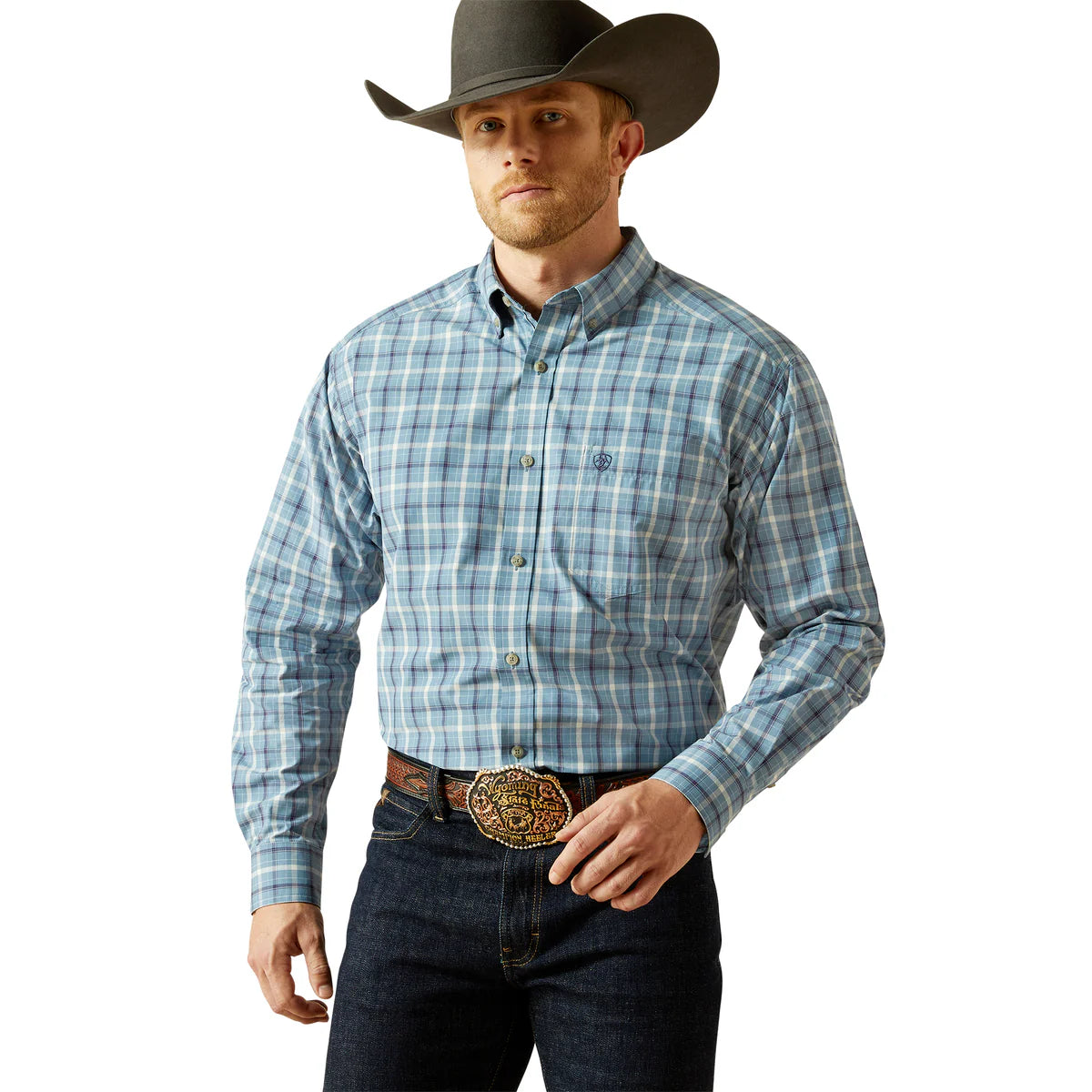 Ariat Mns Pro Series Troy LS Shirt Blue