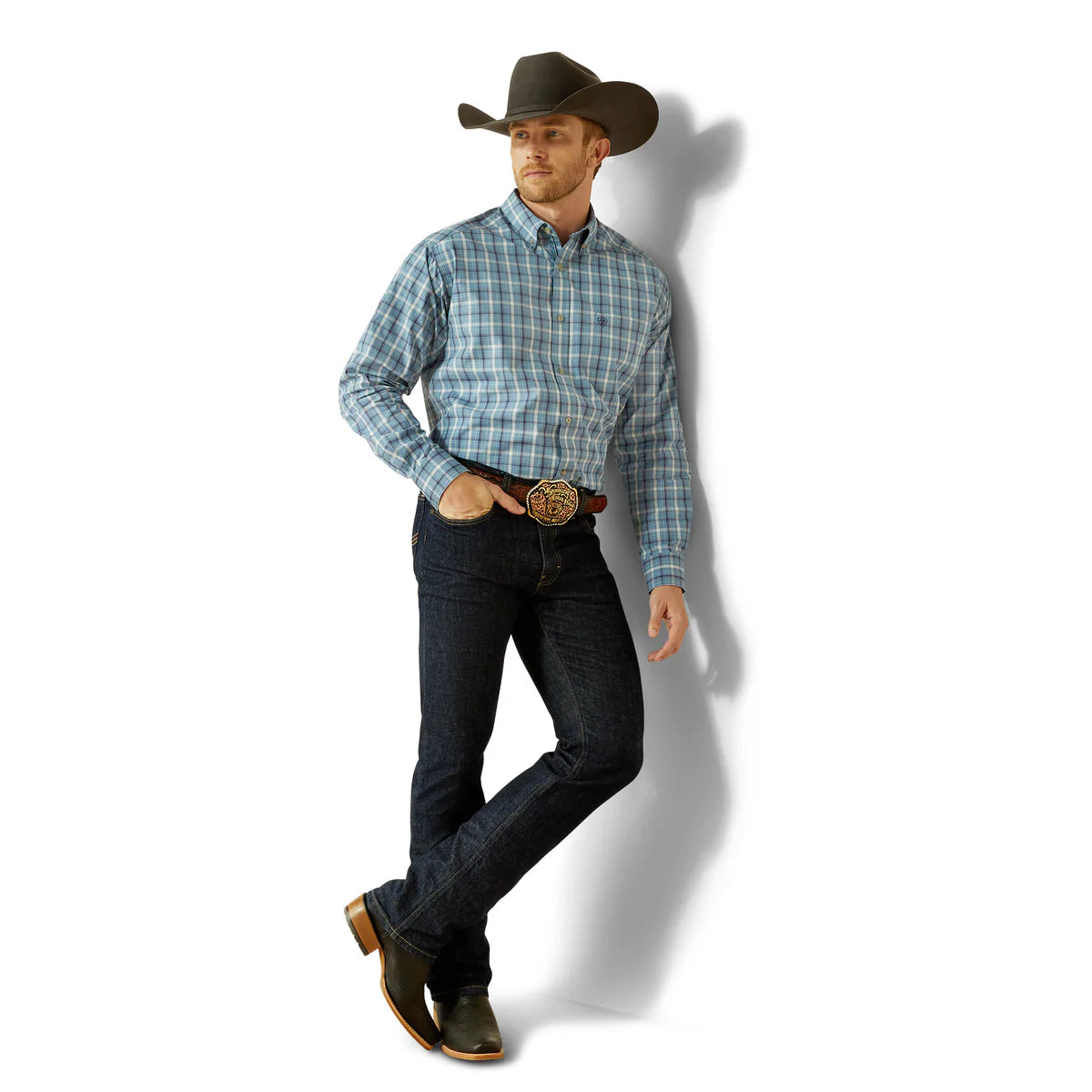 Ariat Mns Pro Series Troy LS Shirt Blue