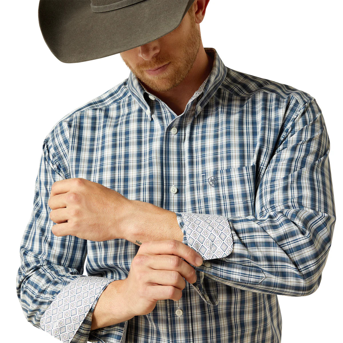 Ariat Mns Wrinkle Free Dargan LS Shirt Navy
