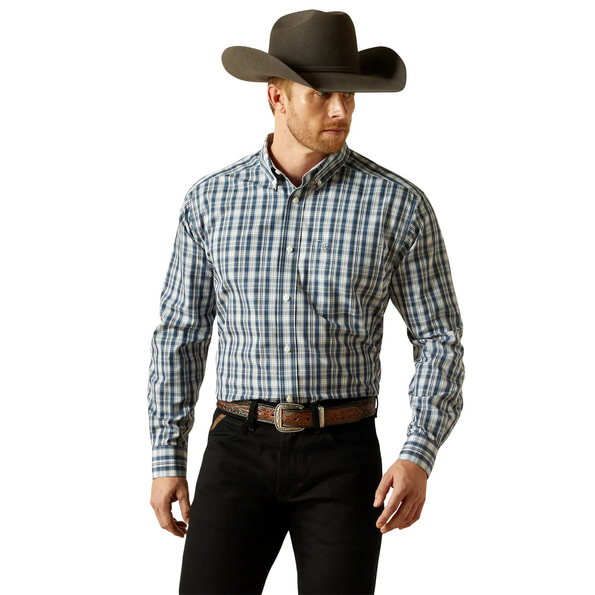 Ariat Mns Wrinkle Free Dargan LS Shirt Navy