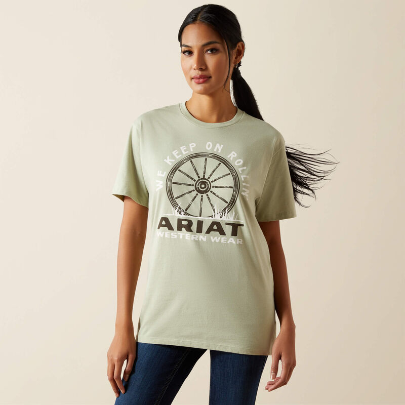 Ariat Wmns Keep On Rollin SS Tee Desert Sage Heather