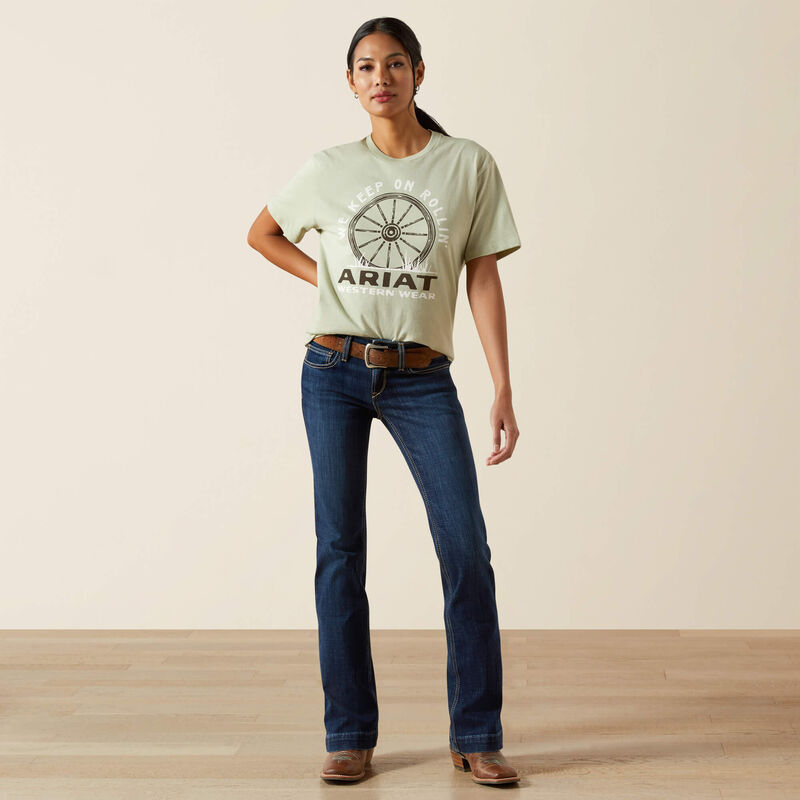 Ariat Wmns Keep On Rollin SS Tee Desert Sage Heather