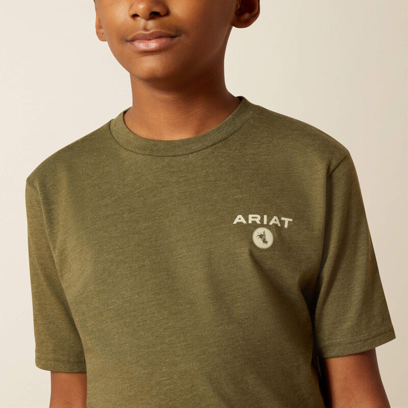 Ariat Bys Roped Diamond SS Tee Military Heather - EOFY Sale
