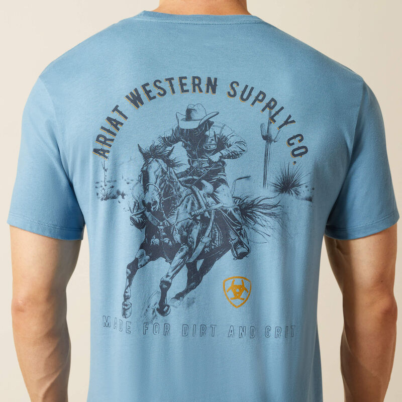 Ariat Mns Blazing Saddle SS Tee Coronet Blue