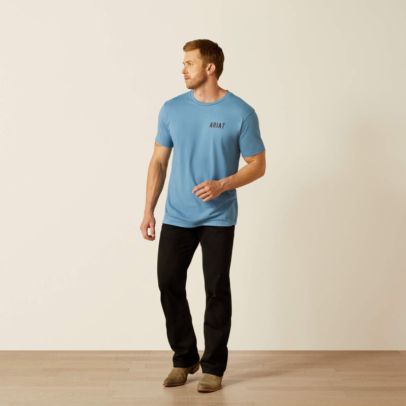 Ariat Mns Blazing Saddle SS Tee Coronet Blue