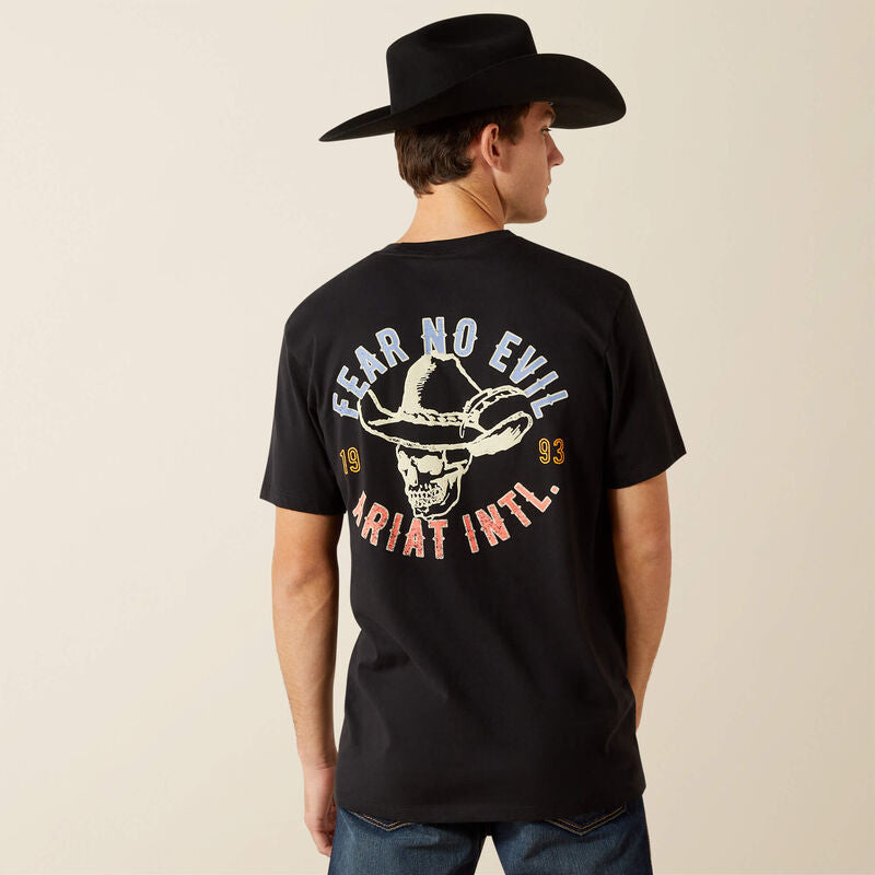 Ariat Mns Stitched Skull SS Tee Black