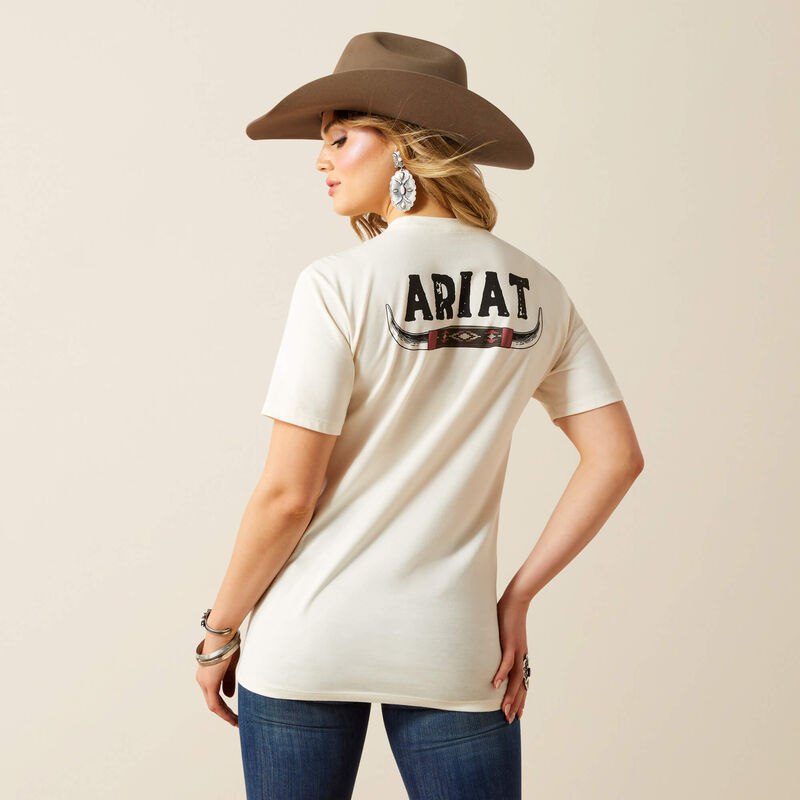 Ariat Wmns Bull Horns SS Tee Natural