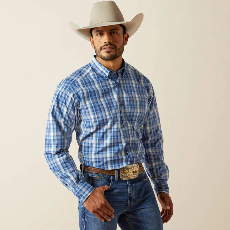 Ariat Mns Pro Series Soloman LS Shirt Royal Blue