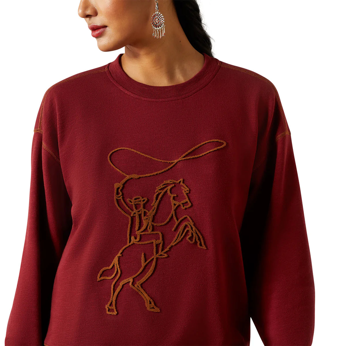 Ariat Wms Lasso Sweatshirt Cabernet