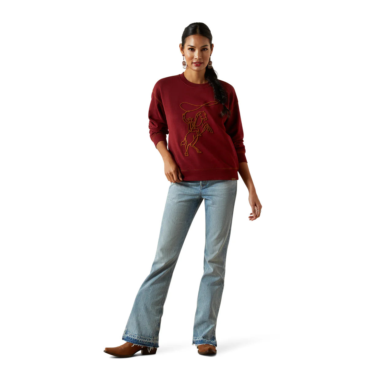 Ariat Wms Lasso Sweatshirt Cabernet