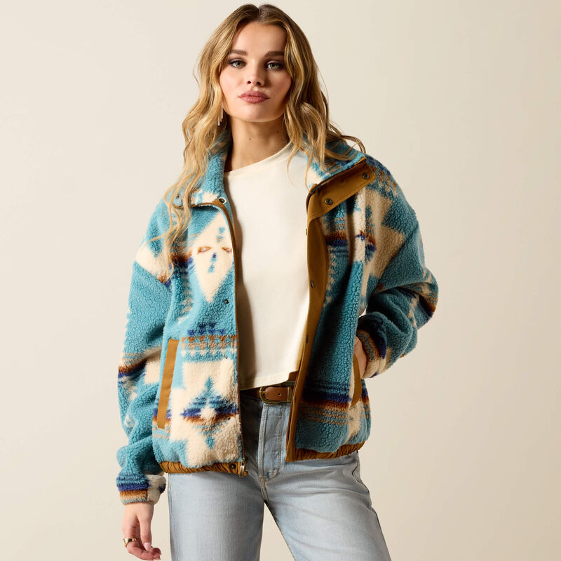 Ariat Wms Sherpa Blocked Jacket Agave SW Print