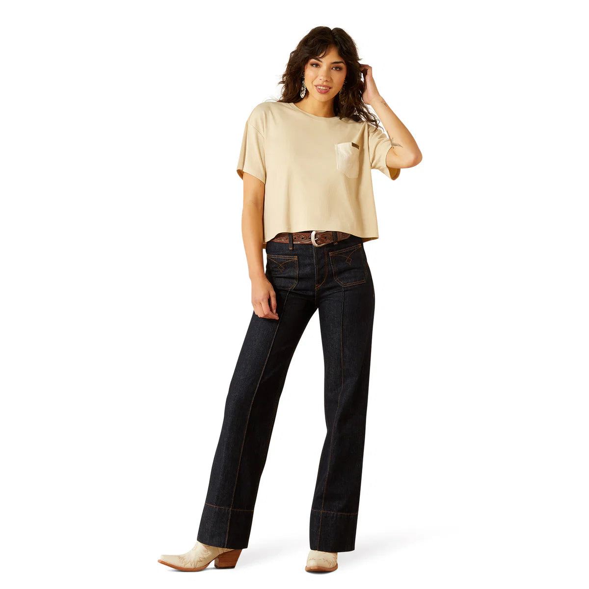 Ariat Wms Patron SS Top Oyster Gray - EOFY Sale
