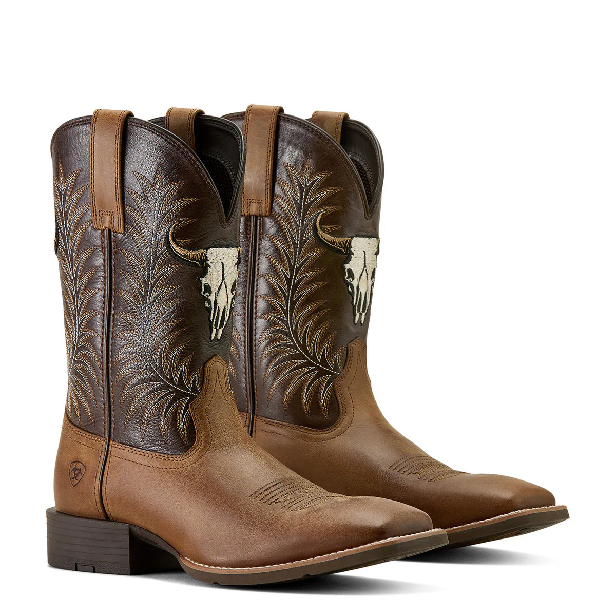Ariat Mns Sport Steer Skull Sandstorm/Bitter Chocolate