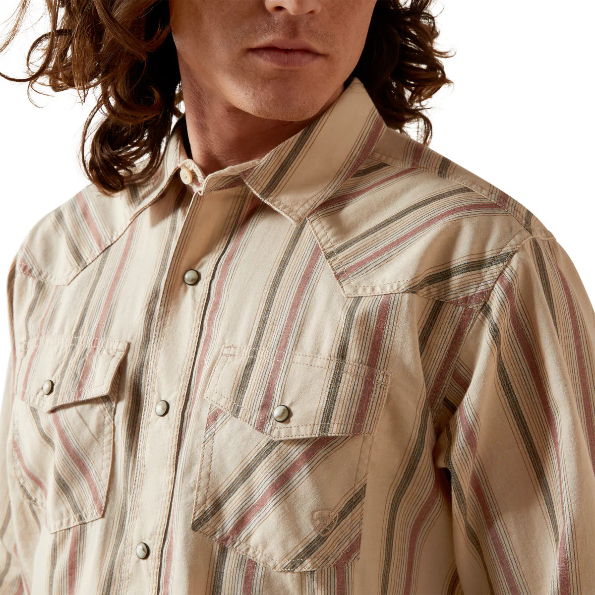 Ariat Mns Hines Rero Snap LS Shirt Off White