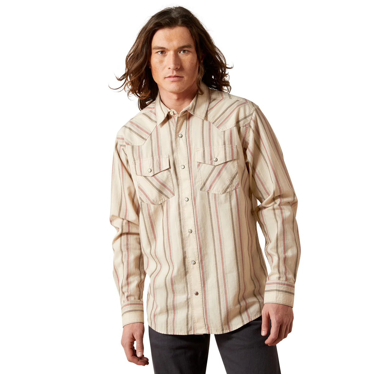 Ariat Mns Hines Rero Snap LS Shirt Off White