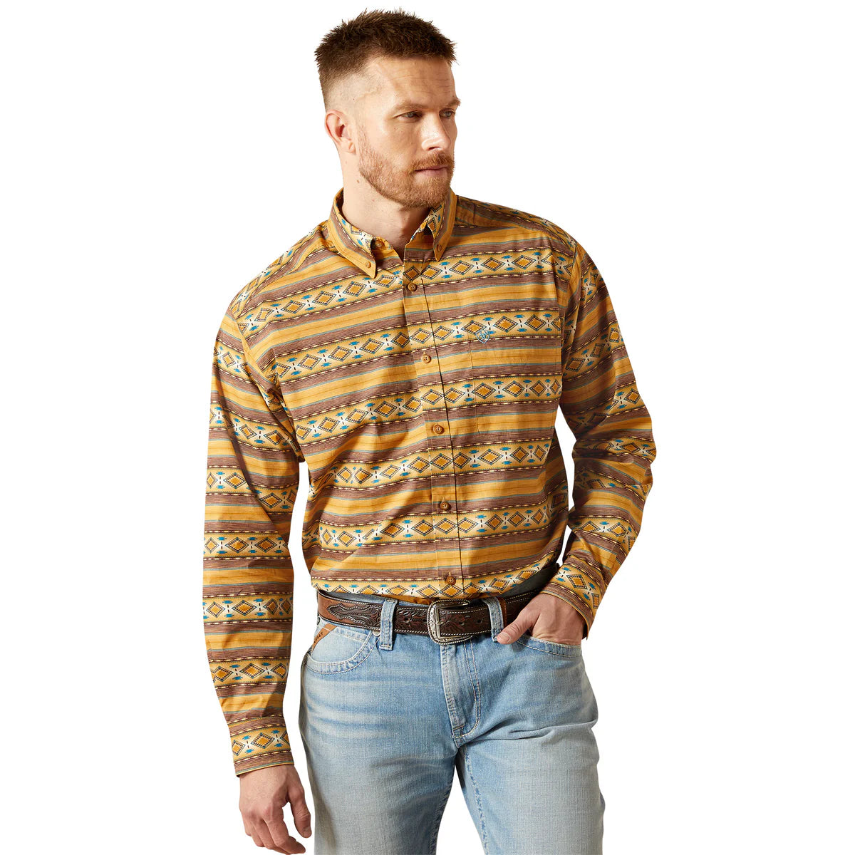 Ariat Mns Teddi LS Shirt Tan