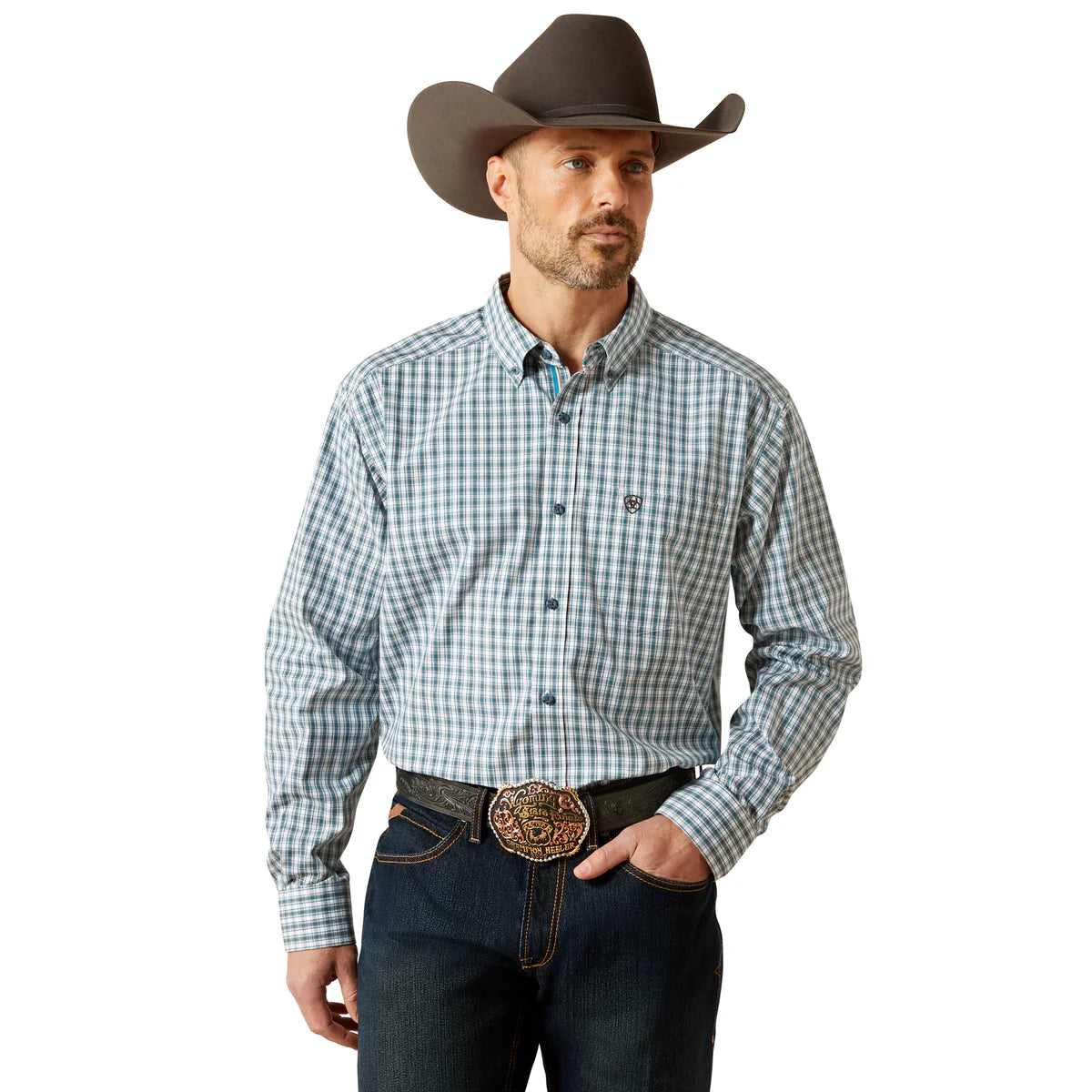 Ariat Mns Pro Series Townes LS Shirt Dark Teal